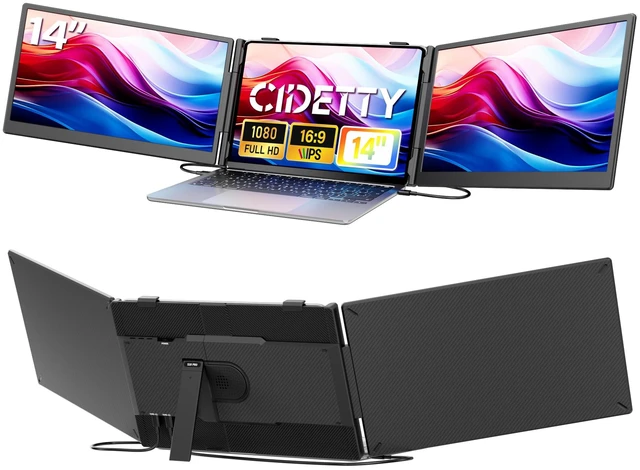 Main image of Laptop Screen Extender Monitor Portable,14.1" Ultra Thin 1080P FHD Lightweight Triple Screen,Portable Monitor for Laptops,Fit for 13-17" Laptop,Plug & Play Compatiable with Win/Mac/Chrome/Android