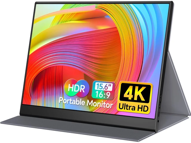Main image of 15.6 inch Portable Monitor 4K UHD 100%sRGB Travel Display HDMI/USB-C Compatible with Laptops, Desktops, Phones, PS, Mac, Xbox, Switch, and Other Gaming Devices Kickstand & Speakers VESA Mountable