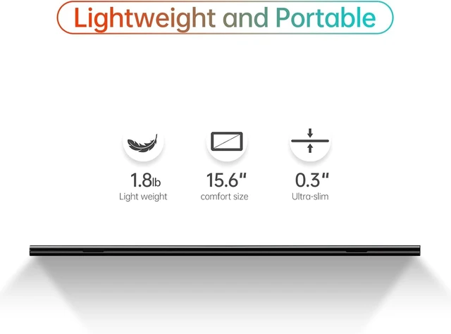 Alt view image 3 of 6 - 15.6 inch Portable Monitor 4K UHD 100%sRGB Travel Display HDMI/USB-C Compatible with Laptops, Desktops, Phones, PS, Mac, Xbox, Switch, and Other Gaming Devices Kickstand & Speakers VESA Mountable