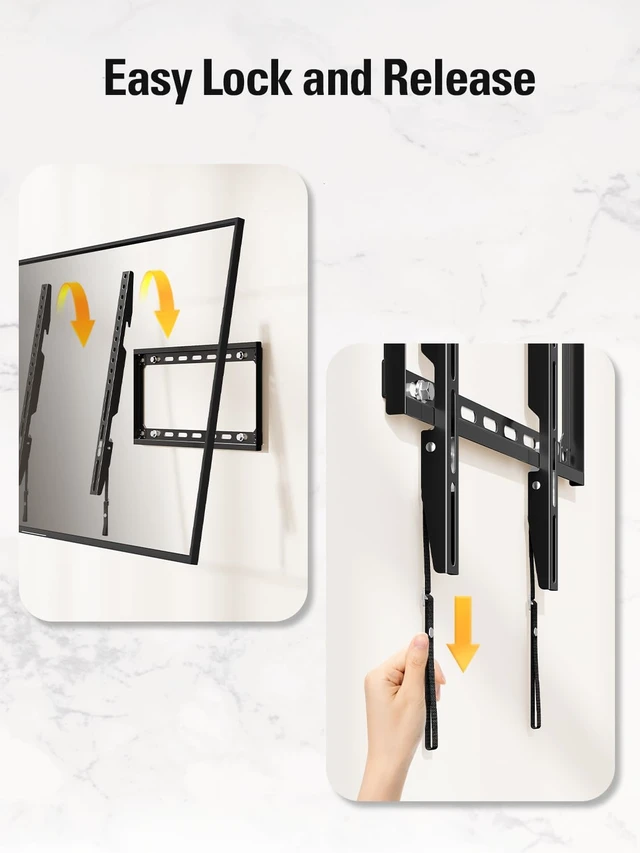 Alt view image 6 of 7 - TV Mount Fixed for 26-60 Inch TVs, TV Wall Mount TV Bracket Low Profile and Space Saving Flat TV Mount, Fixed Slim Mount Max VESA 400x400mm and up to 100 LBS Loading Capacity MD2361-K