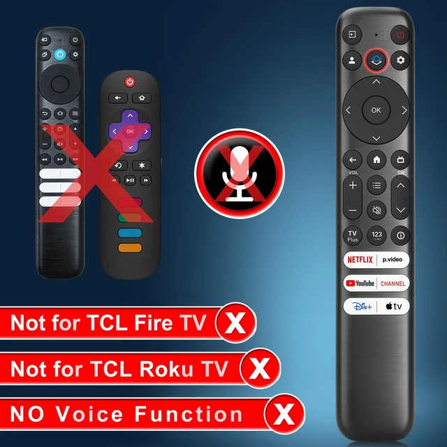 Alt view image 2 of 7 - Only for TCL-Google-TV-Remote-Control Replacement,RC813 Compatible with TCL QM8/QM7/Q7/Q6/Q5/S5/S4/S3 4K UHD HDR LED QLED QD-Mini LED Full-HD Smart TVs(Pack of 2)