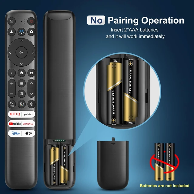 Alt view image 4 of 7 - Only for TCL-Google-TV-Remote-Control Replacement,RC813 Compatible with TCL QM8/QM7/Q7/Q6/Q5/S5/S4/S3 4K UHD HDR LED QLED QD-Mini LED Full-HD Smart TVs(Pack of 2)