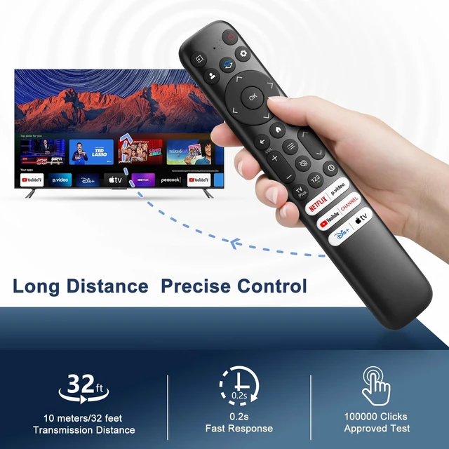 Alt view image 6 of 7 - Only for TCL-Google-TV-Remote-Control Replacement,RC813 Compatible with TCL QM8/QM7/Q7/Q6/Q5/S5/S4/S3 4K UHD HDR LED QLED QD-Mini LED Full-HD Smart TVs(Pack of 2)