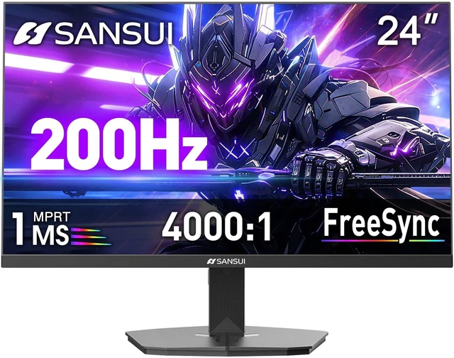 Main image of 24" 1ms 200Hz Gaming Monitor, 24 Inch PC Monitor FHD 1080P, FreeSync Computer Monitor Screen with 4000:1 Contrast, 110% sRGB, HDMI & DP Ports, VESA Mount, for Gaming, Work, Business