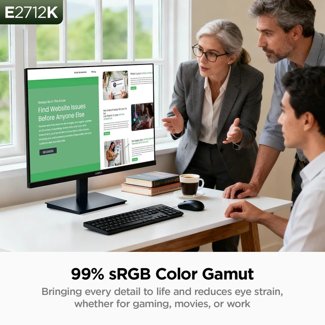 Alt view image 5 of 7 - 27 Inch Computer Monitor 144Hz FHD 1080p VA Display for Work & Play 4000:1 Contrast Ratio, Adaptive Sync, Eye Care TÜV Rheinland Certified, Slim Bezels, HDMI/VGA, VESA & Tilt for Home Office