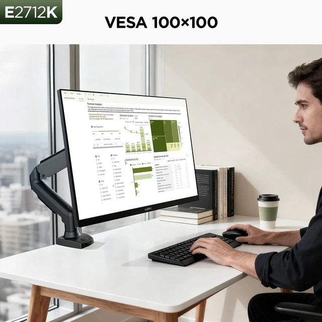 Alt view image 6 of 7 - 27 Inch Computer Monitor 144Hz FHD 1080p VA Display for Work & Play 4000:1 Contrast Ratio, Adaptive Sync, Eye Care TÜV Rheinland Certified, Slim Bezels, HDMI/VGA, VESA & Tilt for Home Office