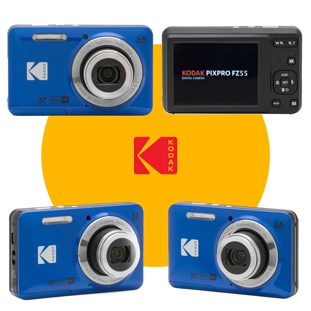 Alt view image 3 of 6 - PIXPRO FZ55 16MP Digital Point & Shoot Camera, 5X Optical Zoom, 28mm Wide Angle, 1080P Full HD Video, Bundle with 32GB SD Card, Protective Case, and Hi-Speed Card Reader (Blue)