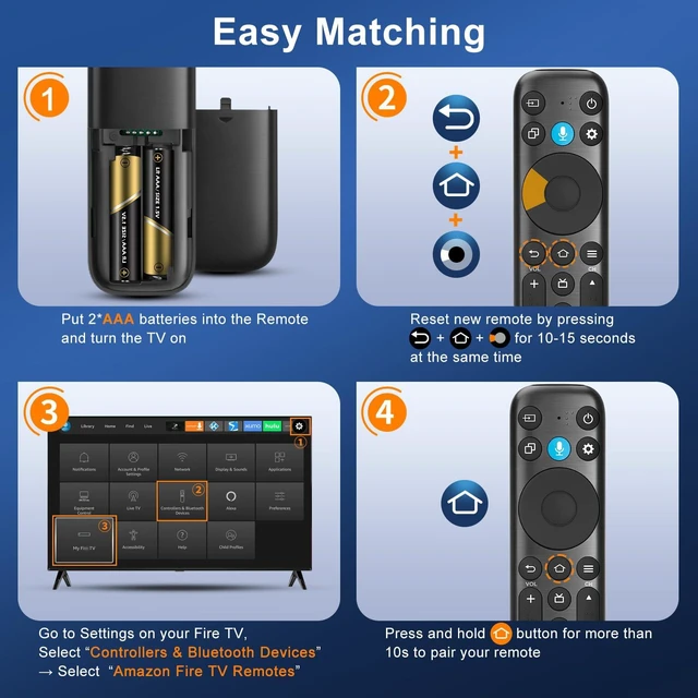 Alt view image 3 of 7 - Voice Remote Only for TCL-Fire-Smart TV 4k QLED/UHD/QD-Mini LED Series Remote Control Replacement RC813B