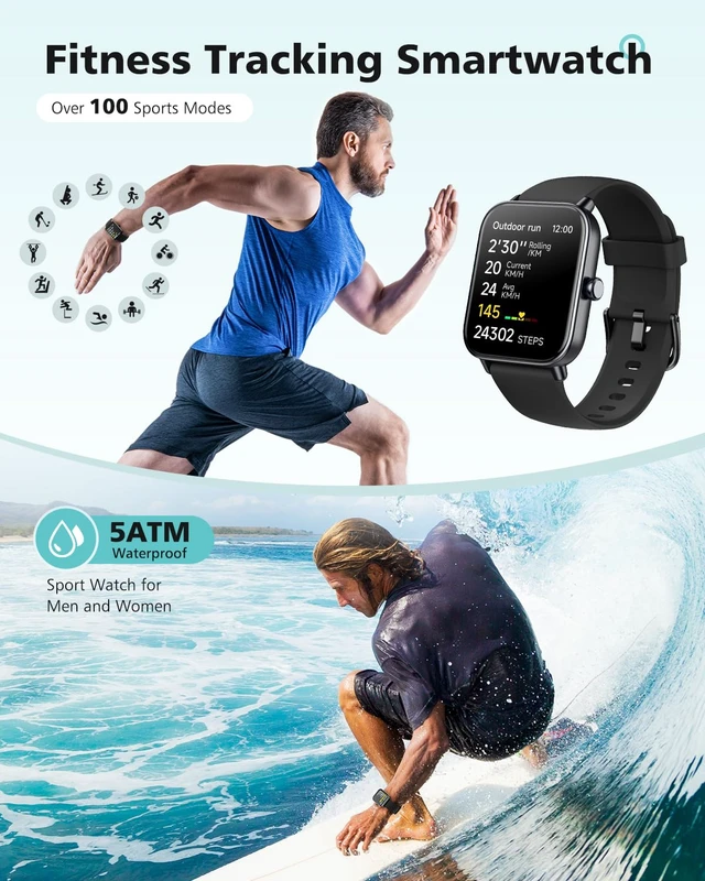 Alt view image 5 of 7 - Smart Watches for Women Men, Alexa Smart Watch for Android Phones/iPhones Fitness Watch with Heart Rate/SpO2/Step/Sleep Tracker, Android Smart Watch with Calls/SMS/Reminders, 3ATM Pedometer Watch