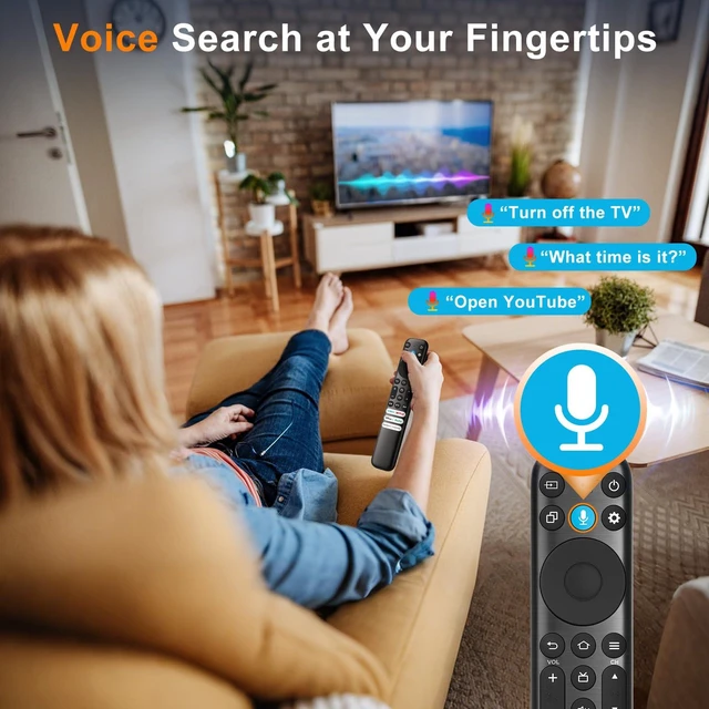 Alt view image 5 of 7 - Voice Remote Only for TCL-Fire-Smart TV 4k QLED/UHD/QD-Mini LED Series Remote Control Replacement RC813B