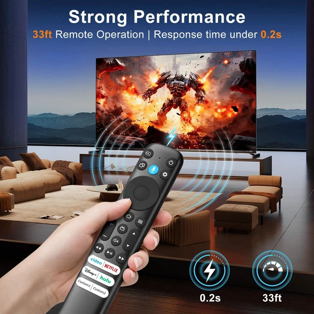 Alt view image 6 of 7 - Voice Remote Only for TCL-Fire-Smart TV 4k QLED/UHD/QD-Mini LED Series Remote Control Replacement RC813B
