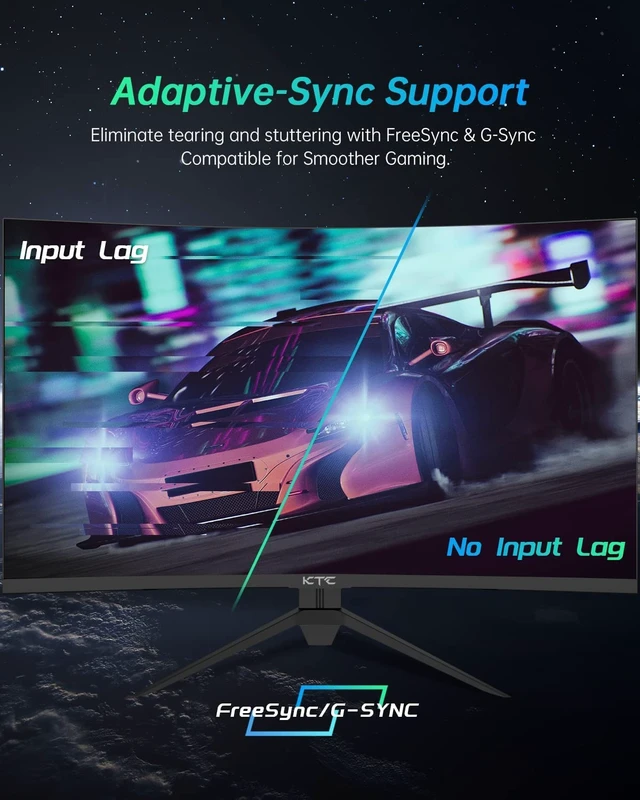 Alt view image 5 of 6 - 27 inch Gaming Monitor, 1440P Curved Monitor, 180Hz, 2K, 1500R, H27S17 1ms, FreeSync/G-Sync Compatible, DisplayPort/HDMI/USB, Ultrawide PC Vesa/Wall Mount Computer Monitor