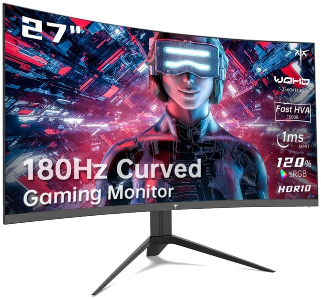 Main image of 27 inch Gaming Monitor, 1440P Curved Monitor, 180Hz, 2K, 1500R, H27S17 1ms, FreeSync/G-Sync Compatible, DisplayPort/HDMI/USB, Ultrawide PC Vesa/Wall Mount Computer Monitor
