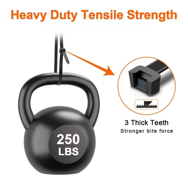 Alt view image 2 of 7 - 36 Inch Black Zip Ties Heavy Duty, 250 LBS Test Large Cable Ties, 50 Pack 0.5" Width Industrial Strength, Self-Locking,UV-Resistant,UL Listed,Durable Nylon Wire Tie,Indoor Outdoor Use,Patented Design
