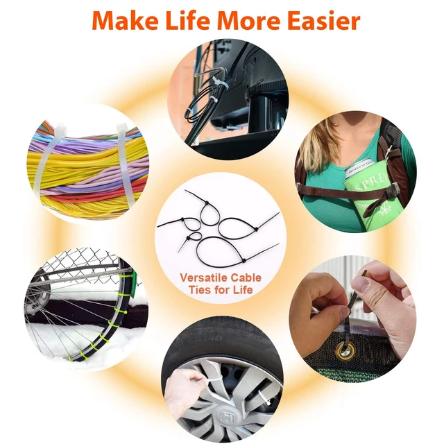 Alt view image 7 of 7 - 24 Inch Black Zip Ties Heavy Duty, 120 LBS Test Large Cable Ties, 100 Pack Adjustable Self-Locking,0.3" Extra Width, UV-Resistant, UL Listed, Durable Nylon Wire Tie, Indoor Outdoor Use,Patented Design