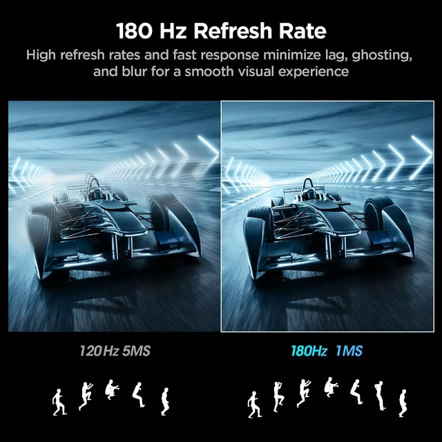 Alt view image 3 of 7 - 27 Inch Curved Gaming Monitor QHD 180Hz, 1ms 1500R VA Display 2560×1440p Monitor, Adaptive Sync, 4000:1 Contrast, 90% DCI-P3, Eye Care, HDMI×2 and DP, VESA, FPS & Console Gaming