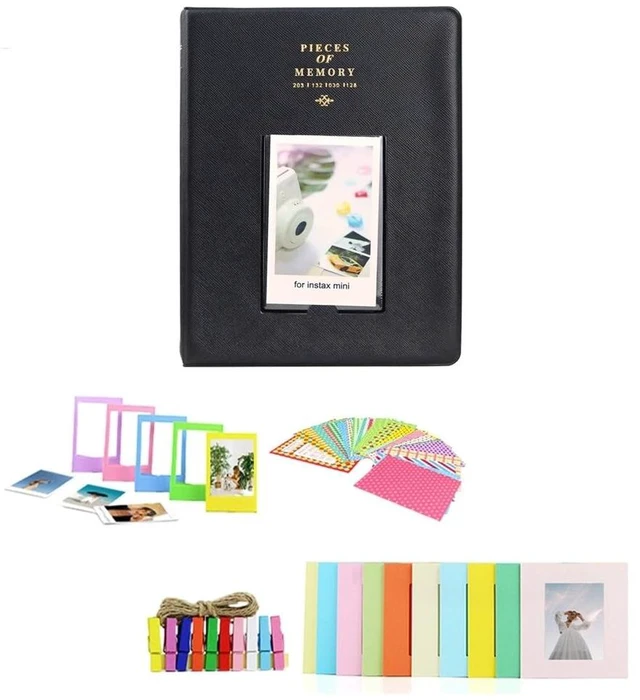 Alt view image 6 of 7 - INSTAX Mini Link 3 Smartphone Printer Clay White Bundled with INSTAX Mini Instant Film 20 Exposures + Instax Mini Album, Borders, Stickers & Clips + Microfiber Cleaning Cloth (4 Items)