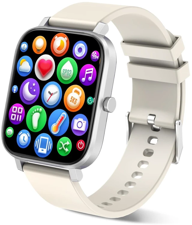 Main image of Smart Watch for Men Women Compatible with iPhone Samsung Android Phone 1.69 inch Full Touch Screen IP68 Waterproof Bluetooh Fitness Tracker Heart Rate/Sleep Monitor (Starlight)