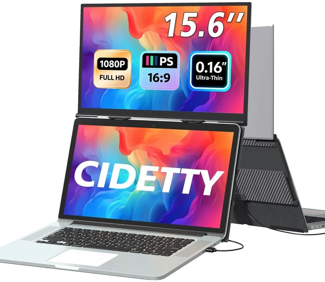 Main image of Laptop Screen Extender Monitor Portable, 15.6 FHD 1080P Eye Care & Neck-Friendly Travel Monitor for Laptop Vertical Screen Extender Plug & Play for Windows/Mac/Android/Gaming, fits 13-17" Laptops