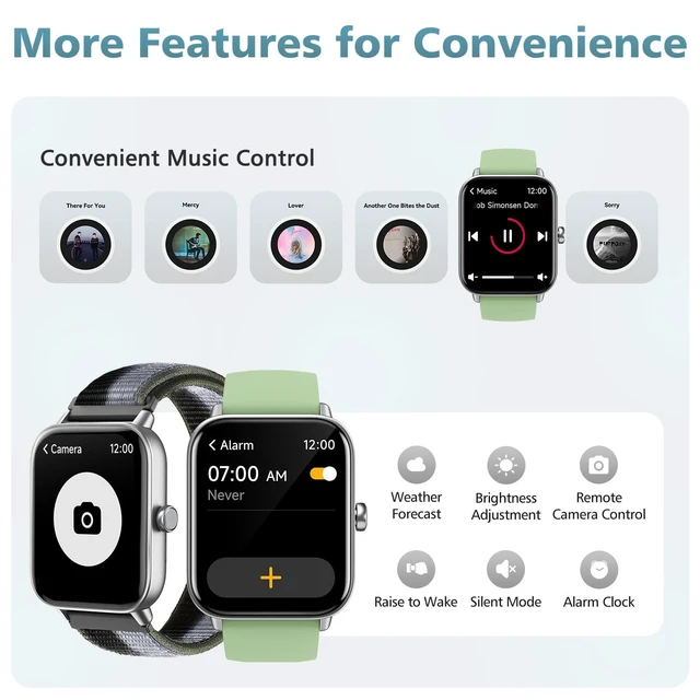 Alt view image 6 of 7 - 1.85" Smart Watches for Women Men, 120+ Sport Modes Fitness Tracker Watch Smart Watch for iPhone/Samsung/Android Compatible, Bluetooth Calls, Recieve SMS/Notifications, Sleep/Heart Rate/SpO2 Monitor