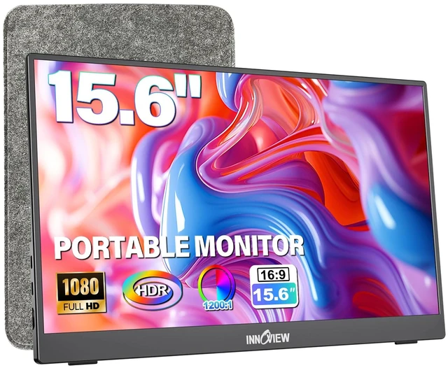 Main image of Portable Monitor 15.6" 1080P for Laptop with Protective Sleeve, Built-in 90° Adjustable Stand USB C HDMI Ultra-Slim Portable Laptop Monitor for MacBook Phone PS Xbox Switch