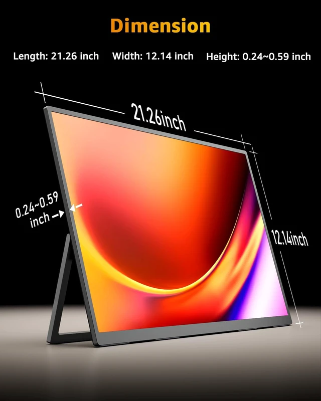 Alt view image 7 of 7 - Portable Monitor for Laptop 23.8" 144Hz 1080P Travel Gaming Monitor Screen IPS Display with USB Type C Port and Built-in Speakers Compatible with PC, Xbox Black