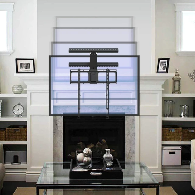 Alt view image 2 of 7 - MM340 Above Fireplace Pull Down TV Mount- Televisions 44" to 80" Up to 90 lbs - Safe Auto-Adjusting TV Mounts - Patented Motion Stops, Handles, Balancing Technology - Superior Steel