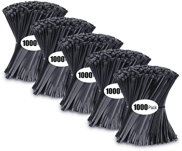 Main image of Zip Ties 4 inch, Small Zip Ties with 18 lb Tensile Strength, Black, 5000 Pack, by Supply