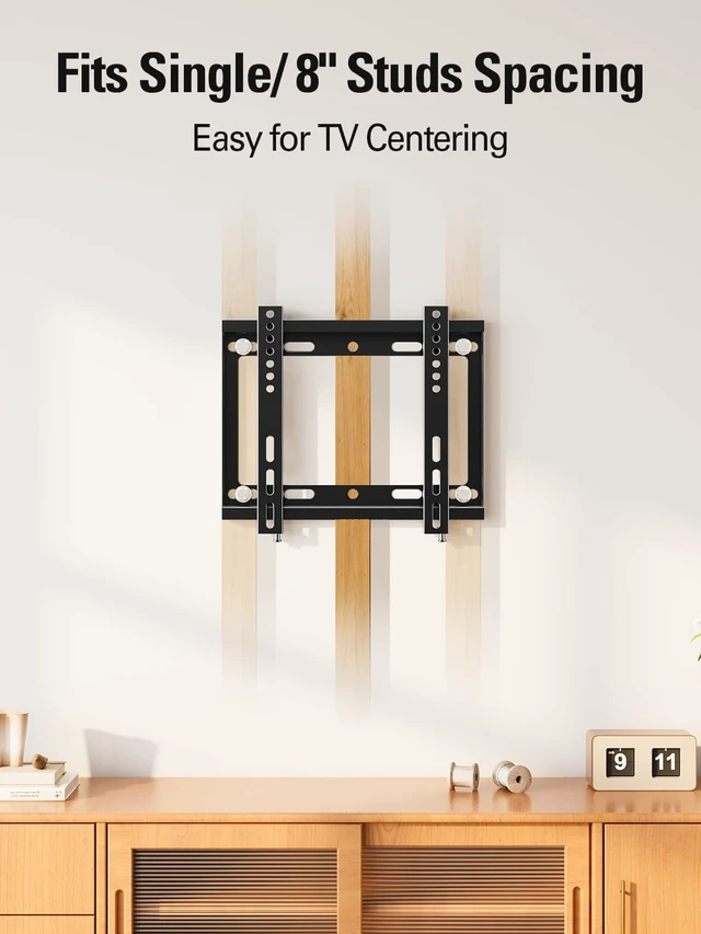 Alt view image 3 of 7 - Fixed TV Wall Mount Bracket for Most 17-42'' Flat Screen TV Fixed TV Mount for VESA 50X50 to 200x200mm, 44 lbs, 8/Single Stud, Flush Low Profile Wall Mount MD2351