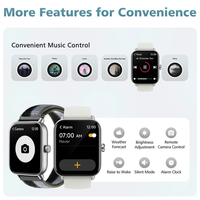 Alt view image 6 of 7 - Smart Watch for Android Phones & iPhones, 120+ Sport Modes Fitness Watch Make/Answer Calls, 1.85" Fitness Trackers for Women Men with SpO2/Sleep/Heart Rate Monitor, 3ATM Activity Tracker, 2 Bands
