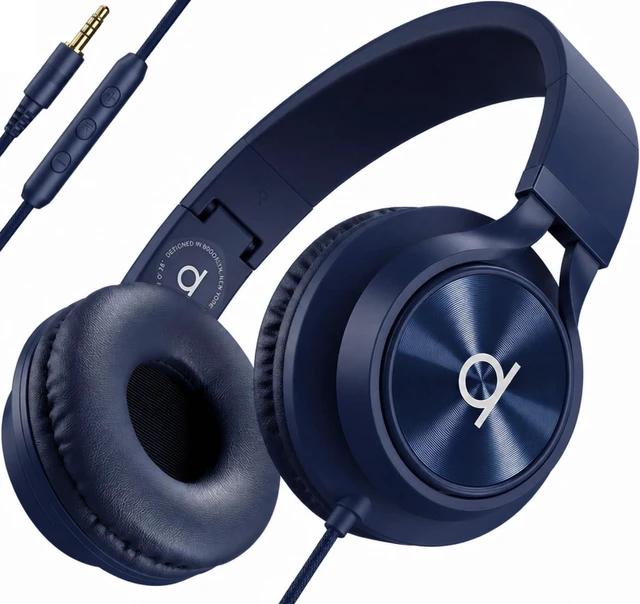 Main image of CL750 Adults & Kids Headphones with Cord, Microphone & Volume Control - Wired Headphones with Mic, Plug In Teens Corded Head phones Wire for Laptop, Computer, Chromebook, iPad & Tablet 3.5mm Aux