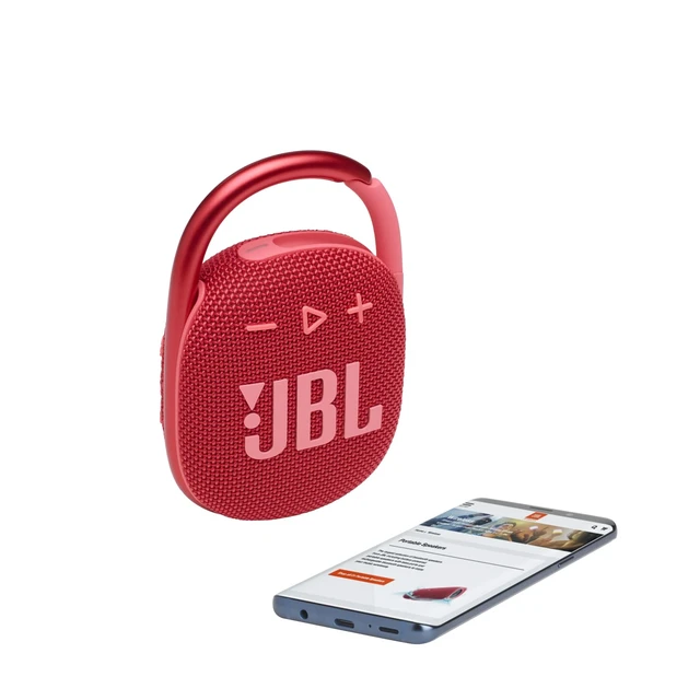 Alt view image 3 of 7 - Clip 4 - Portable Mini Bluetooth Speaker, big audio and punchy bass, integrated carabiner, IP67 waterproof and dustproof, 10 hours of playtime, speaker for home, outdoor and travel (Red)