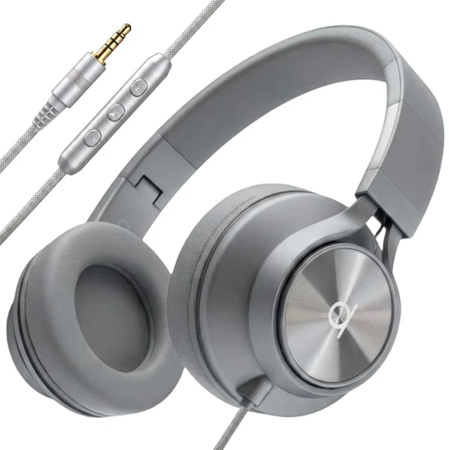 Main image of Wired Headphones for Kids & Adults - Built-in Mic & Volume Control, Kids Headphones for School & Travel, Girls & Boys Head Phones for Computer, iPad, Chromebook, Tablet, Laptop 3.5mm Aux Cord