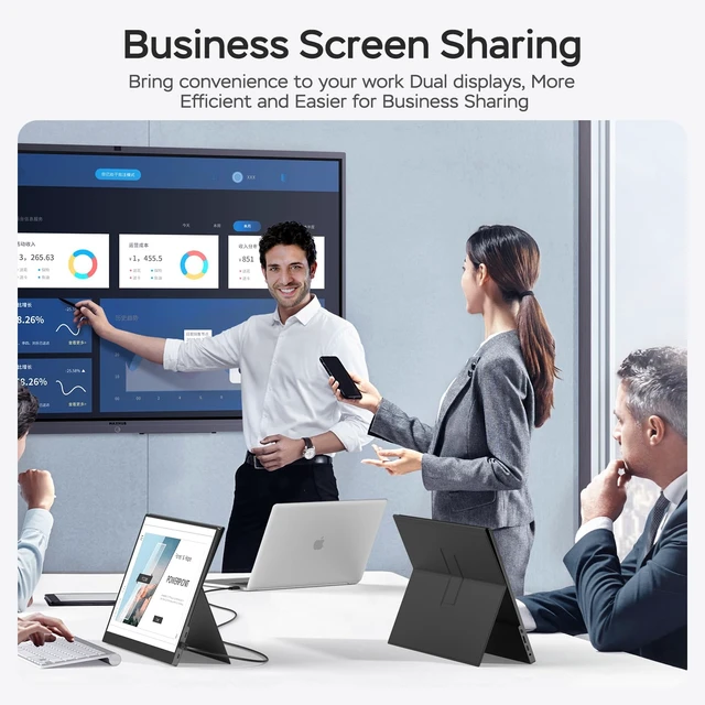 Alt view image 5 of 7 - Portable Monitor 17.3 Inch 1080P 144Hz IPS HDR Ultra-Slim Travel Monitor with Dual Speakers USB-C HDMI Second Screen for Laptop PC Mac Phone Xbox PS4/5 Switch, VESA Kickstand with Cover Stand