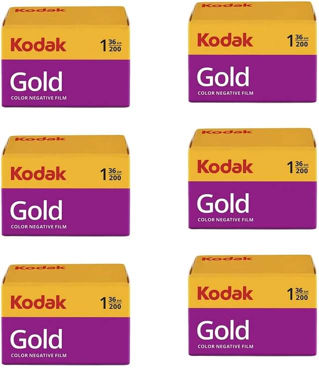 Alt view image 2 of 7 - Kodak Gold 200 35mm Film Bundle, 6 Rolls (2x3 Pack), 36 Exposures Each, for 35mm Film Camera Includes Premium Microfiber Cloth-Kodak 6 Roll Pack