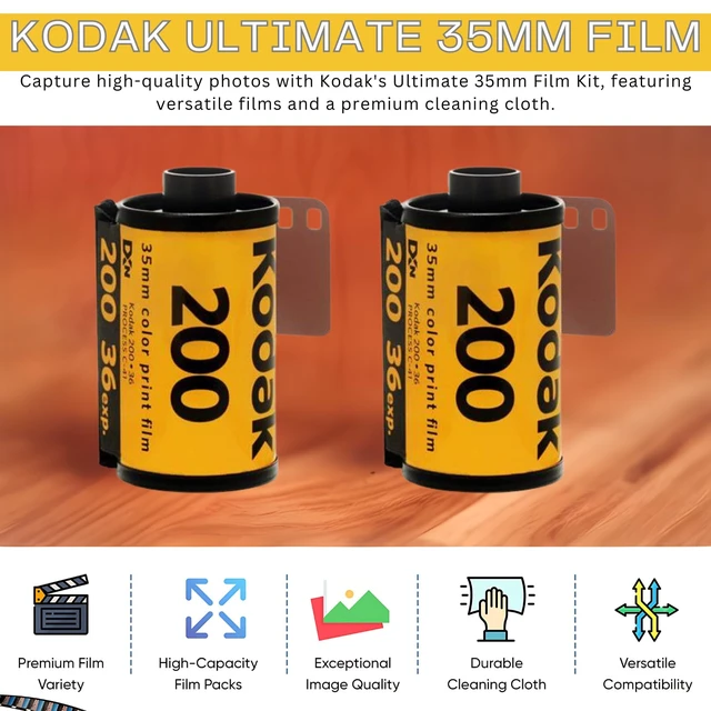 Alt view image 6 of 7 - Kodak Gold 200 35mm Film Bundle, 6 Rolls (2x3 Pack), 36 Exposures Each, for 35mm Film Camera Includes Premium Microfiber Cloth-Kodak 6 Roll Pack