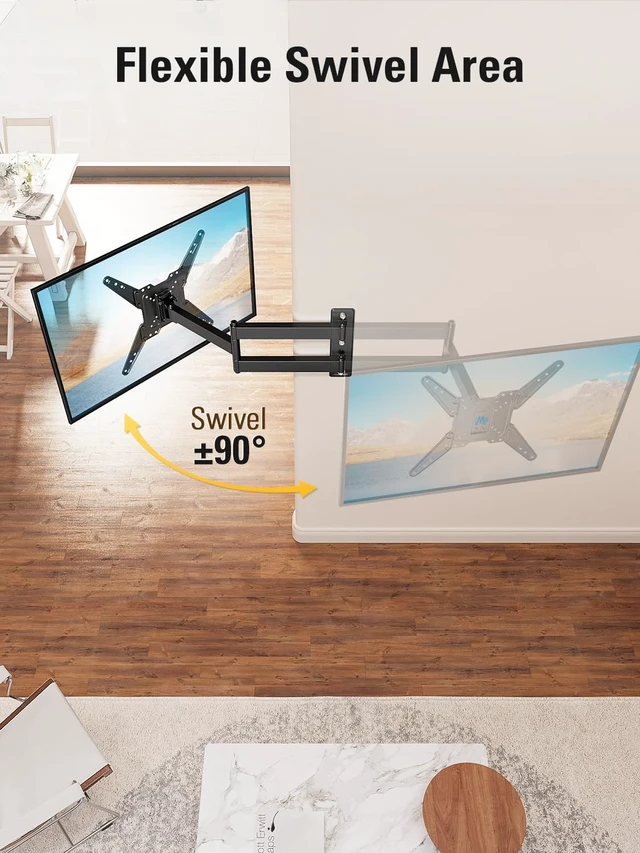 Alt view image 3 of 7 - Long Arm TV Wall Mount for Most 26-65 Inch TVs Full Motion 30 Long Extension TV Mount Swivel and Tilt, Full Motion Wall Mount TV Bracket Fit Max VESA 400x400mm,Up to 99 lbs, MD2286-M