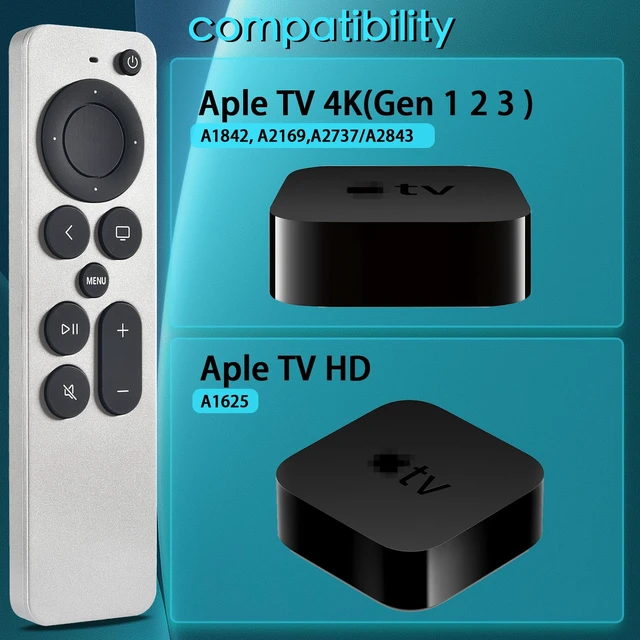 Alt view image 2 of 7 - Replacement Remote for Apple TV, Rechargable and Bluetooth Edition Remote Control for Apple TV HD/4K(1st,2nd,3rd Gen),Compatible with A1625, A1842, A2169, A2737/A2843,With TV control