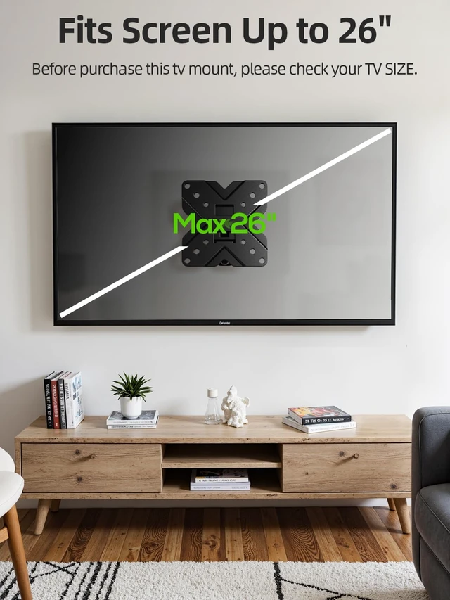 Alt view image 7 of 7 - Small TV Wall Mount Monitor Bracket RV TV Mount with Swivel and Tilt VESA Wall Mount for 10-26 27 32 inch LED OLED TVs and Monitors - VESA Size Up to 100x100mm and 22lb Capacity-XMS002