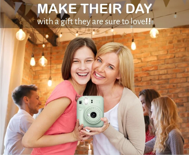 Alt view image 7 of 7 - Instax MiniI 12 Instant Film Camera Mint Green, Instax Mini Twin Pack Instant Film 20 Prints, Prtotective Case, Gift Bundle