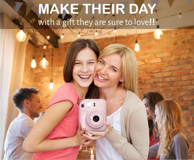 Alt view image 7 of 7 - Instax Mini 12 Instant Film Camera Blossom Pink, Instax Mini Twin Pack Instant Film 20 Prints, Prtotective Case, Gift Bundle