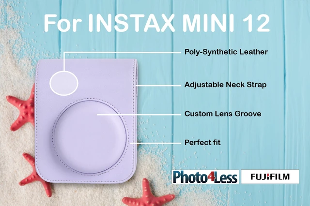 Alt view image 5 of 7 - Instax Mini 12 Instant Film Camera Lilac Purple, Instax Mini Twin Pack Instant Film 20 Sheets, Case, Accessory Bundle