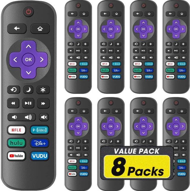 Main image of 8 Pack Replacement Remote Control Only for Roku TV, Compatible for All TCL Roku/Hisense Roku/Onn Roku/Sharp/Philips Roku (Not for Roku Stick, Box or Speaker)