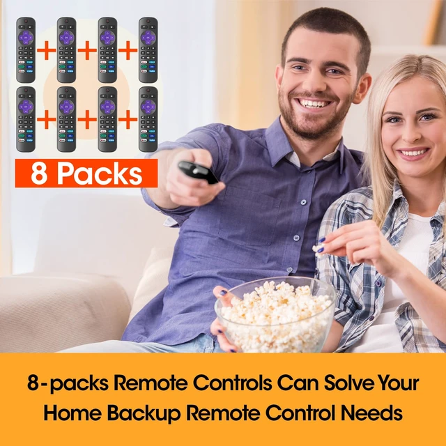 Alt view image 7 of 7 - 8 Pack Replacement Remote Control Only for Roku TV, Compatible for All TCL Roku/Hisense Roku/Onn Roku/Sharp/Philips Roku (Not for Roku Stick, Box or Speaker)
