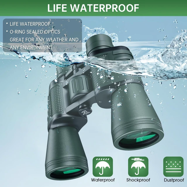 Alt view image 6 of 7 - 20x50 High Powered Binoculars for Adults, Waterproof Binoculars with Low Light Vision for Bird Watching Hunting Camping Travel Cruise Hiking Sports Stargazing, Gifts for Men Dad