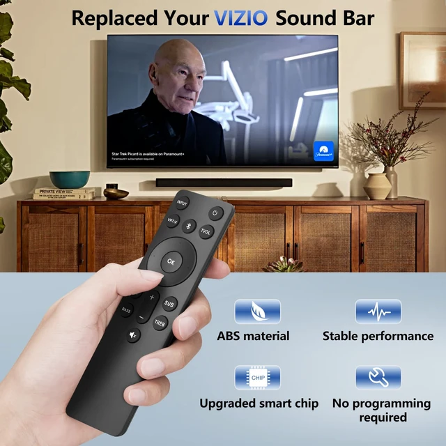 Alt view image 4 of 7 - for VIZIO Soundbar Remote Replacement for VIZIO 5.1/2.1 Home Theater Sound Bar and M/V/P Series Home Audio System Supports Independent Bass & Treble Adjustment
