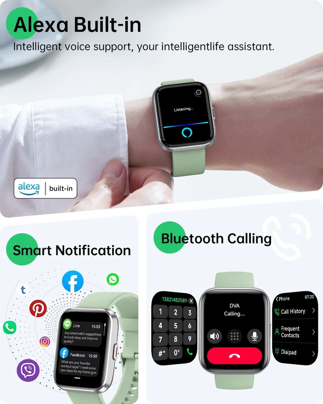 Alt view image 2 of 7 - Smart Watches for Women, 1.83" HD Alexa Smart Watch for Android Phones & iPhones with Calls/Messages/Reminders, 3ATM 120+ Sport Modes Fitness Tracker Watch for Women with Heart Rate/Sleep/SpO2 Monitor