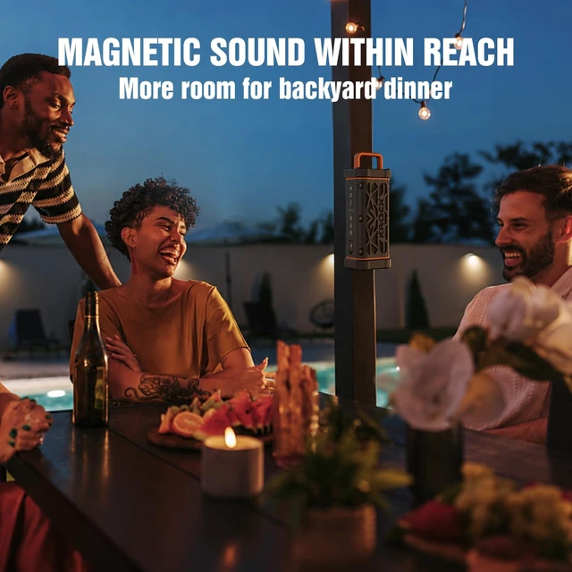 Alt view image 6 of 7 - TRAVOR Rugged Magnetic Bluetooth Speaker for Golf Cart & Outdoor All-Aluminum Body with Magnetic Mount Built for Golf Carts, RVs, Boats, IP68 Waterproof, 25H Playtime for Camping, Jobsite