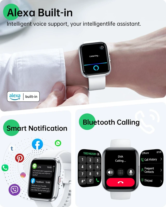 Alt view image 2 of 7 - Smart Watch for Android Phones & iPhones, Fitness Watches for Women Men 120+ Sport Modes Fitness Tracker with Heart Rate/Sleep Monitor, 3ATM Waterproof Waterproof Pedometer Watch, Activity Tracker