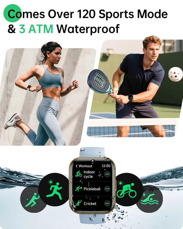 Alt view image 4 of 7 - Smart Watch (Android & iPhones), 1.83" HD Alexa Built-in Smart Wacthes for Women Men With Heart Rate Monitor, Sleep/Step Tracker, 120+ Sport Modes Fitness Watch for Women, IP68 Waterproof Sport Watch
